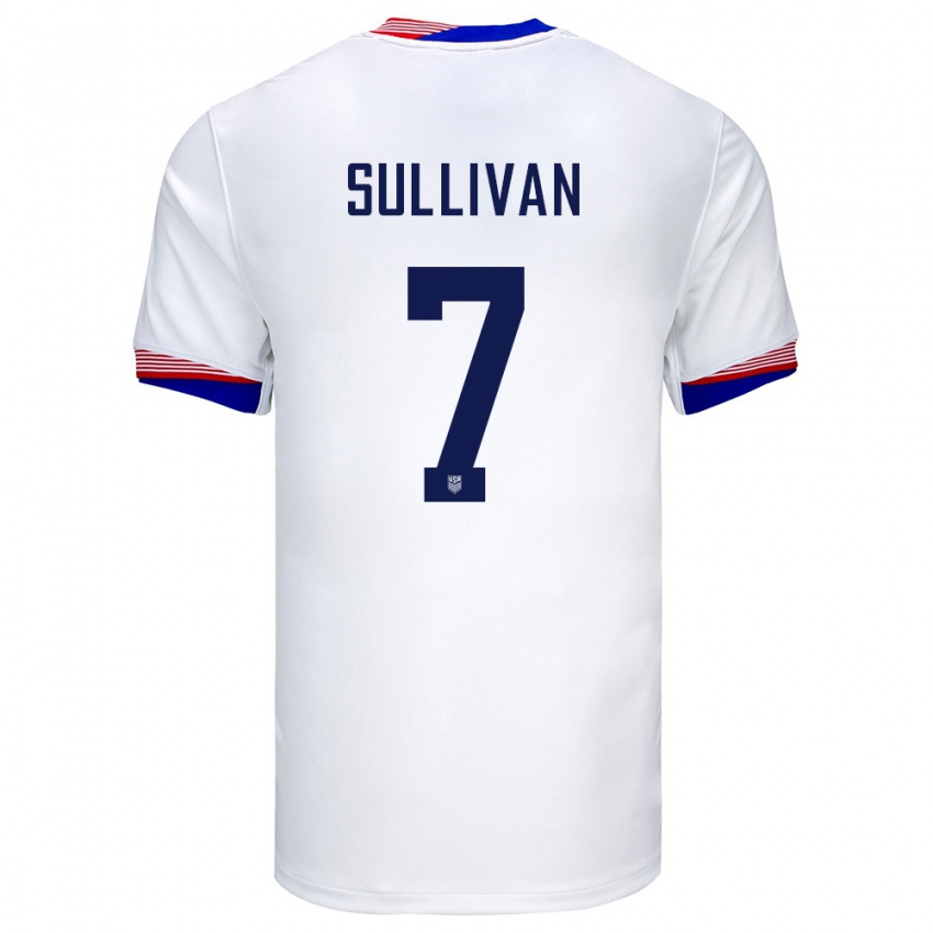 Miesten Yhdysvallat Quinn Sullivan #7 Valkoinen Kotipaita 24-26 Lyhythihainen Paita T-Paita