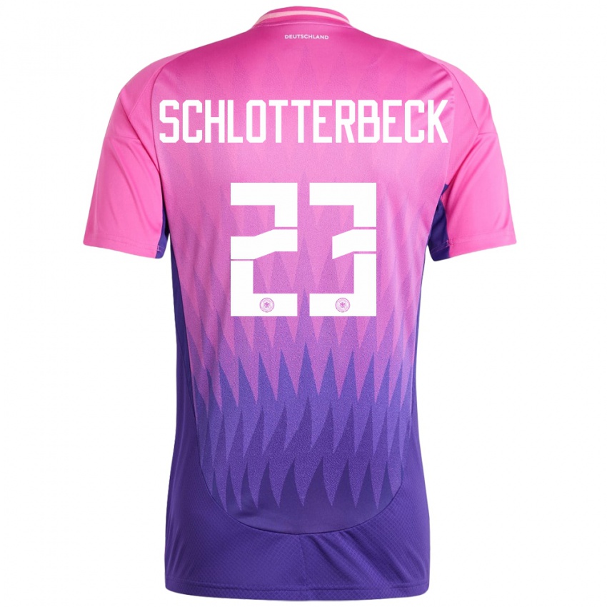 Miesten Saksa Nico Schlotterbeck #23 Vaaleanpunainen Violetti Vieraspaita 24-26 Lyhythihainen Paita T-Paita