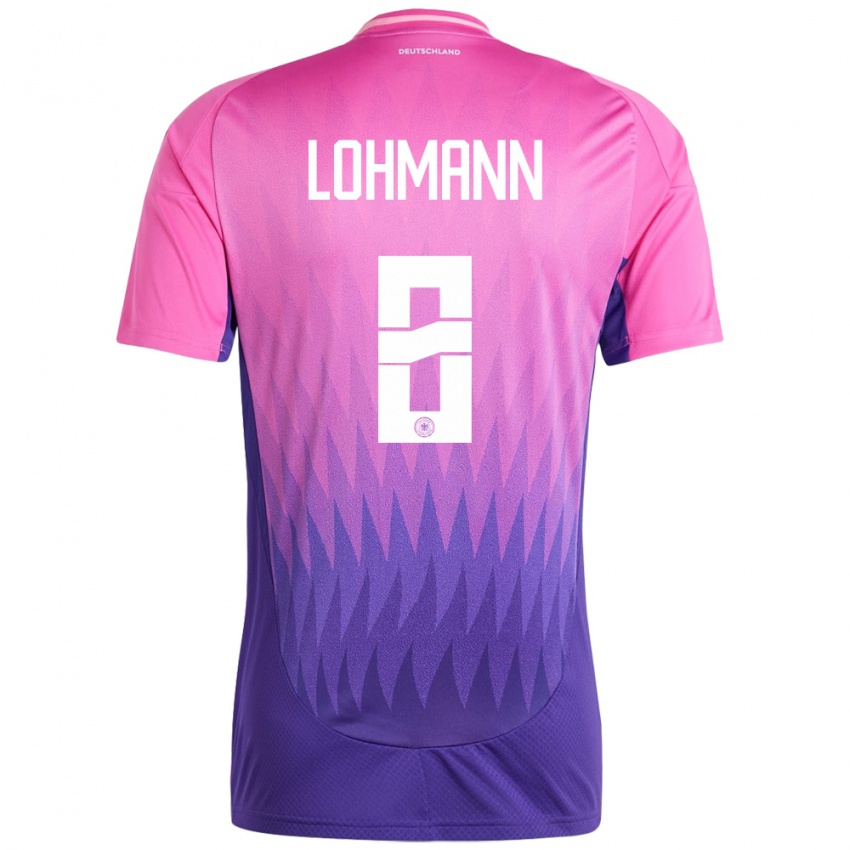 Miesten Saksa Sydney Lohmann #8 Vaaleanpunainen Violetti Vieraspaita 24-26 Lyhythihainen Paita T-Paita