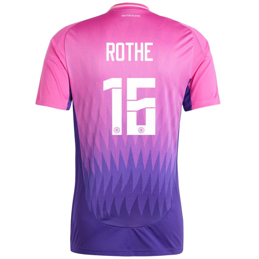 Miesten Saksa Tom Rothe #16 Vaaleanpunainen Violetti Vieraspaita 24-26 Lyhythihainen Paita T-Paita