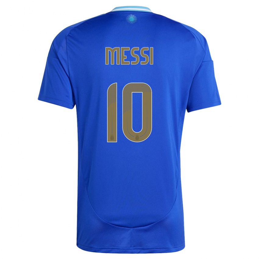 Miesten Argentiina Lionel Messi #10 Sininen Vieraspaita 24-26 Lyhythihainen Paita T-Paita