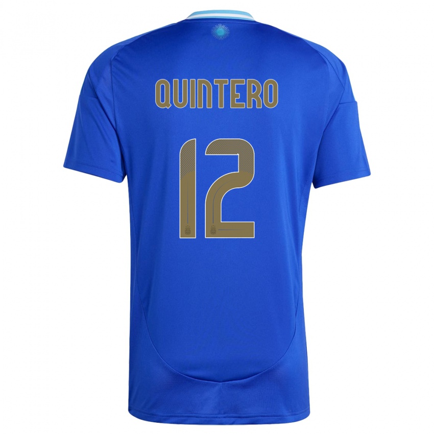 Miesten Argentiina Valentino Quintero #12 Sininen Vieraspaita 24-26 Lyhythihainen Paita T-Paita