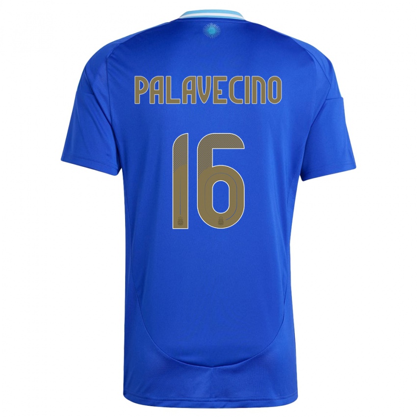 Miesten Argentiina Nicolas Palavecino #16 Sininen Vieraspaita 24-26 Lyhythihainen Paita T-Paita