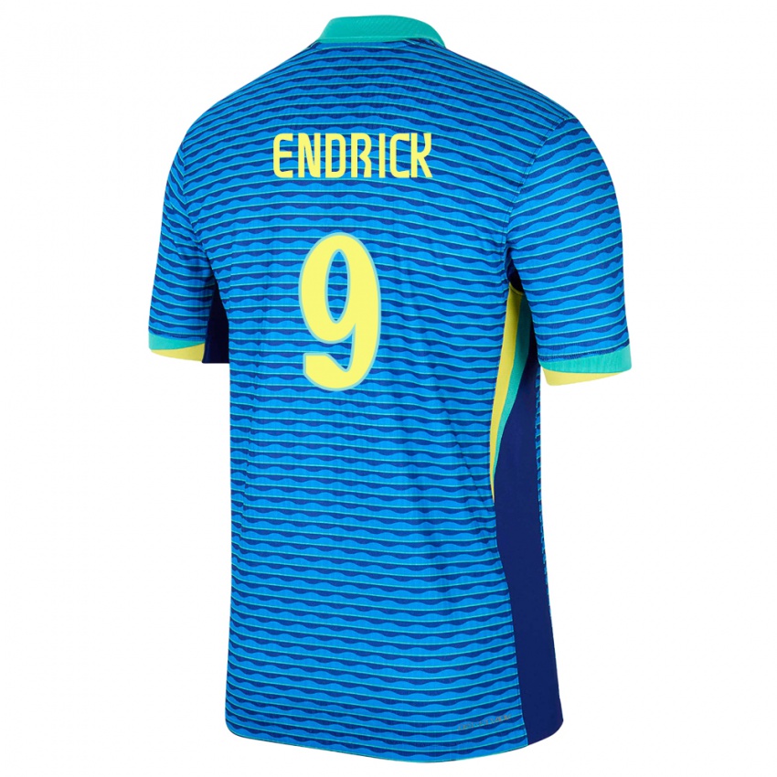 Miesten Brasilia Endrick #9 Sininen Vieraspaita 24-26 Lyhythihainen Paita T-Paita