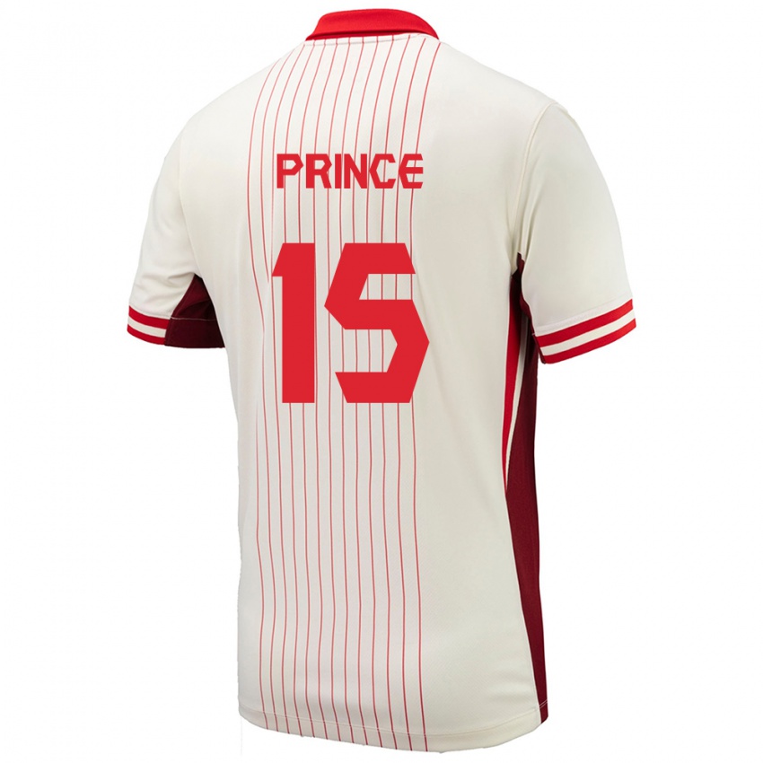 Miesten Kanada Nichelle Prince #15 Valkoinen Vieraspaita 24-26 Lyhythihainen Paita T-Paita