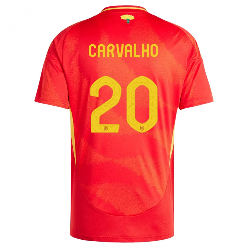 Naisten Espanja Miguel Carvalho #20 Punainen Kotipaita 24-26 Lyhythihainen Paita T-Paita