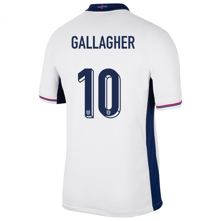 Naisten Englanti Conor Gallagher #10 Valkoinen Kotipaita 24-26 Lyhythihainen Paita T-Paita