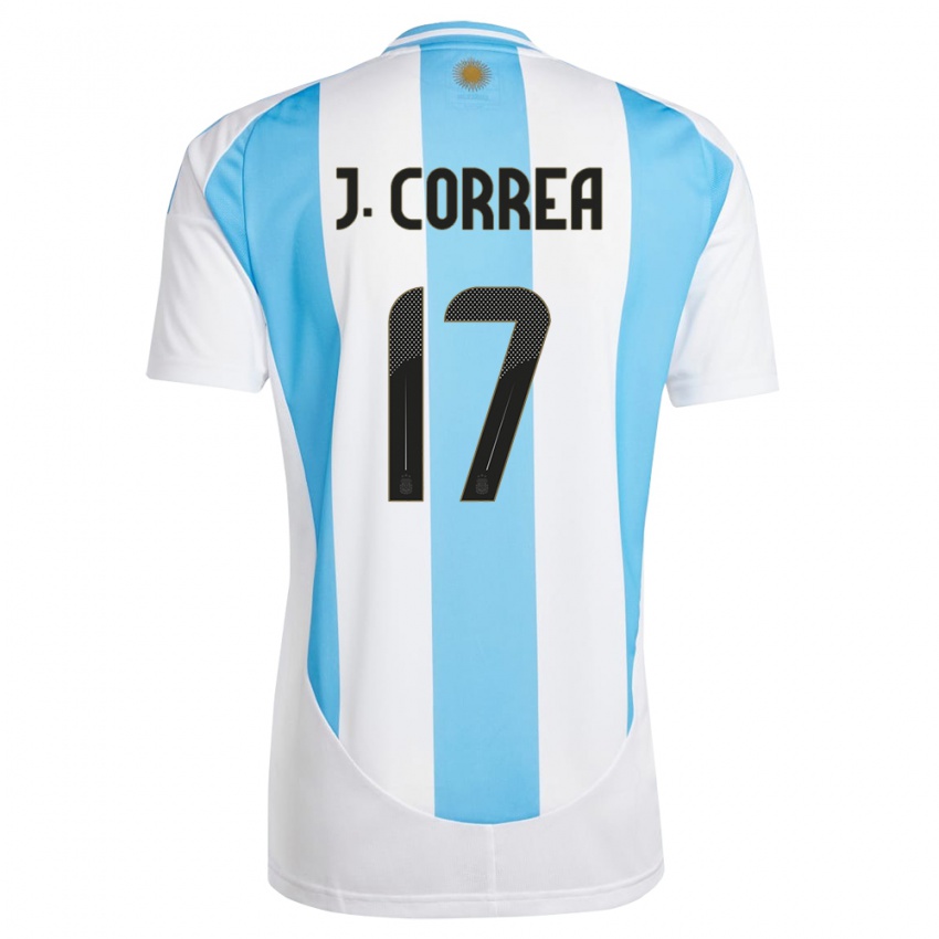 Naisten Argentiina Joaquin Correa #17 Valkoinen Sininen Kotipaita 24-26 Lyhythihainen Paita T-Paita