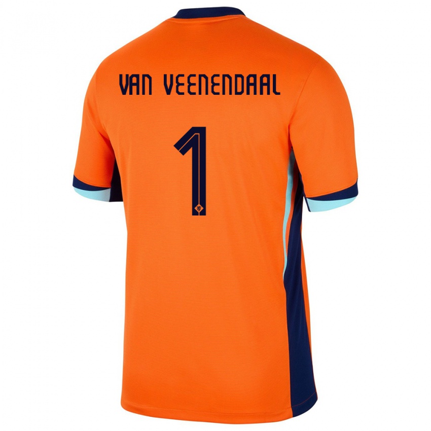 Naisten Alankomaat Sari Van Veenendaal #1 Oranssi Kotipaita 24-26 Lyhythihainen Paita T-Paita