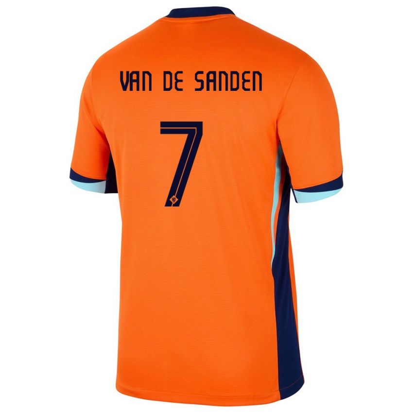 Naisten Alankomaat Shanice Van De Sanden #7 Oranssi Kotipaita 24-26 Lyhythihainen Paita T-Paita