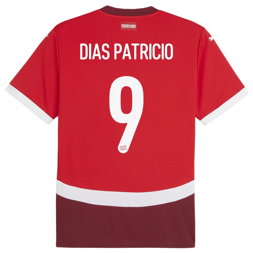 Naisten Sveitsi Alexandre Dias Patricio #9 Punainen Kotipaita 24-26 Lyhythihainen Paita T-Paita