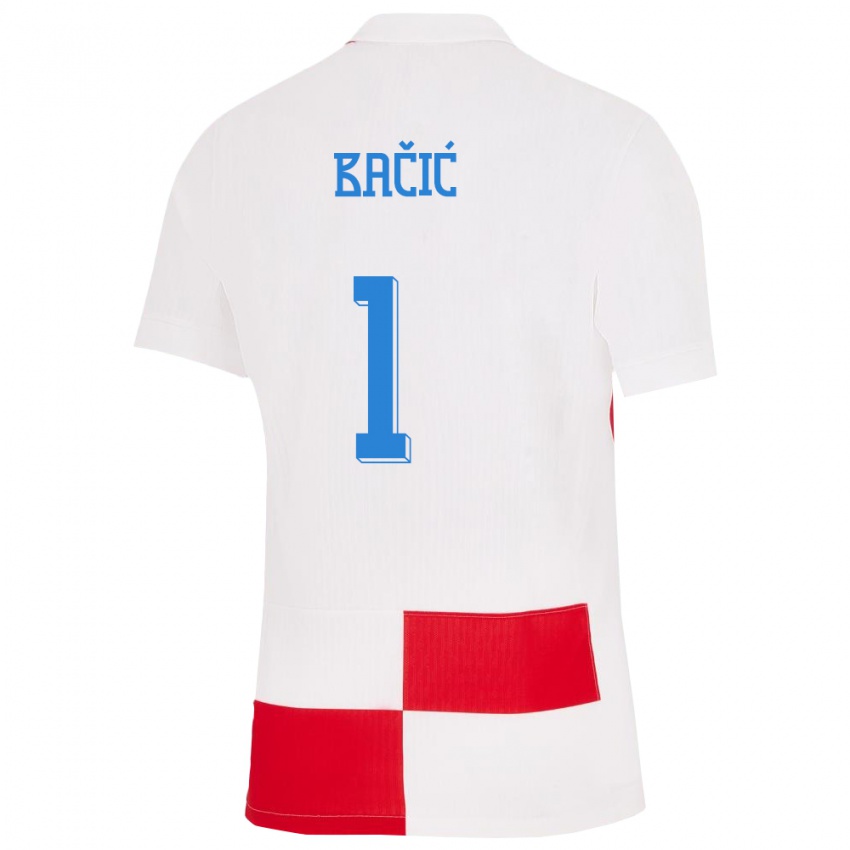 Naisten Kroatia Doris Bacic #1 Valkoinen Punainen Kotipaita 24-26 Lyhythihainen Paita T-Paita