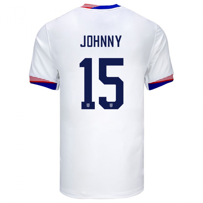 Naisten Yhdysvallat Johnny #15 Valkoinen Kotipaita 24-26 Lyhythihainen Paita T-Paita