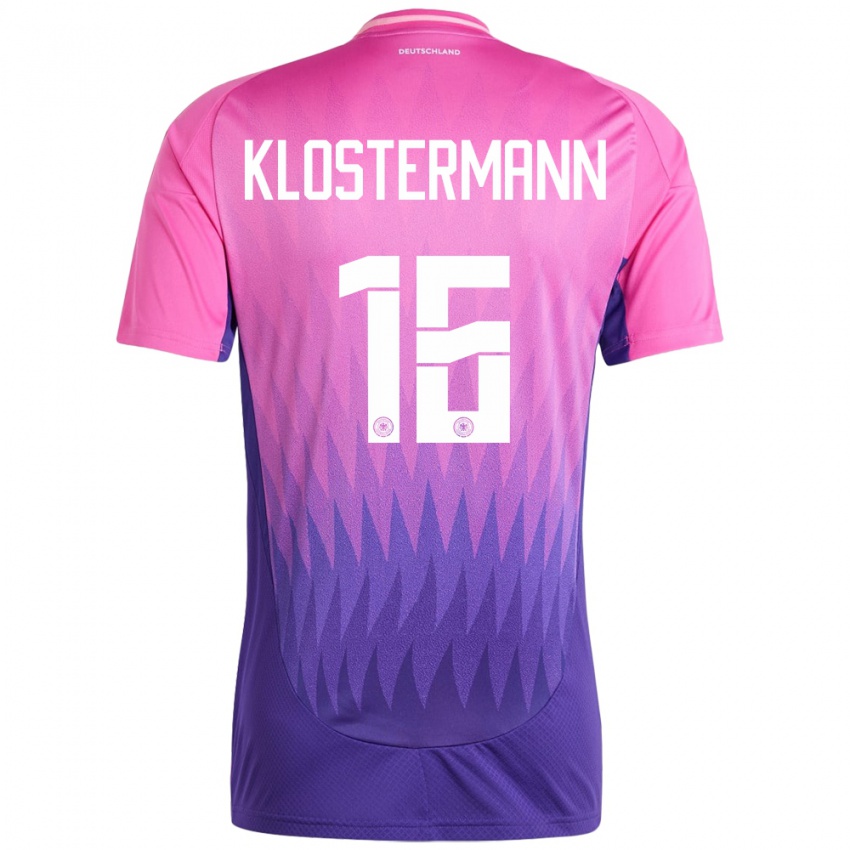 Naisten Saksa Lukas Klostermann #16 Vaaleanpunainen Violetti Vieraspaita 24-26 Lyhythihainen Paita T-Paita