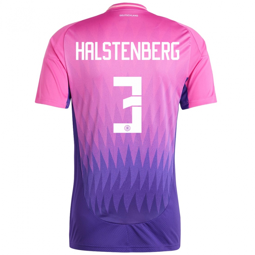 Naisten Saksa Marcel Halstenberg #3 Vaaleanpunainen Violetti Vieraspaita 24-26 Lyhythihainen Paita T-Paita