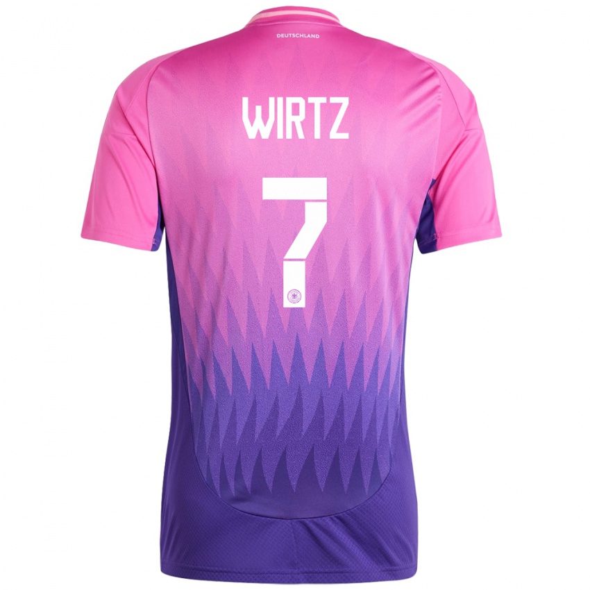 Naisten Saksa Florian Wirtz #7 Vaaleanpunainen Violetti Vieraspaita 24-26 Lyhythihainen Paita T-Paita