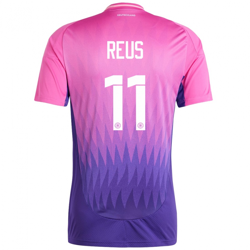 Naisten Saksa Marco Reus #11 Vaaleanpunainen Violetti Vieraspaita 24-26 Lyhythihainen Paita T-Paita