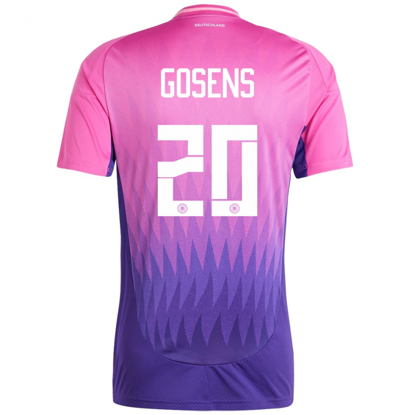 Naisten Saksa Robin Gosens #20 Vaaleanpunainen Violetti Vieraspaita 24-26 Lyhythihainen Paita T-Paita