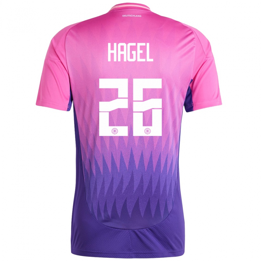 Naisten Saksa Chantal Hagel #26 Vaaleanpunainen Violetti Vieraspaita 24-26 Lyhythihainen Paita T-Paita