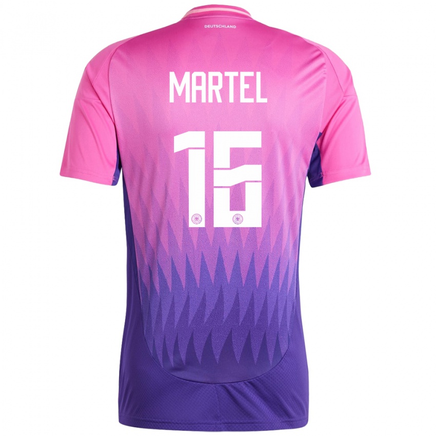 Naisten Saksa Eric Martel #16 Vaaleanpunainen Violetti Vieraspaita 24-26 Lyhythihainen Paita T-Paita