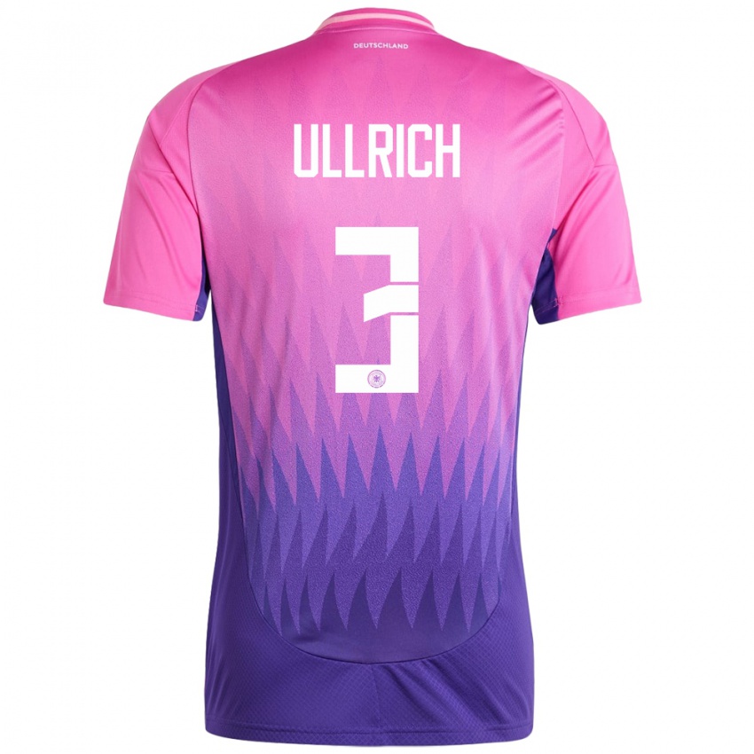 Naisten Saksa Lukas Ullrich #3 Vaaleanpunainen Violetti Vieraspaita 24-26 Lyhythihainen Paita T-Paita