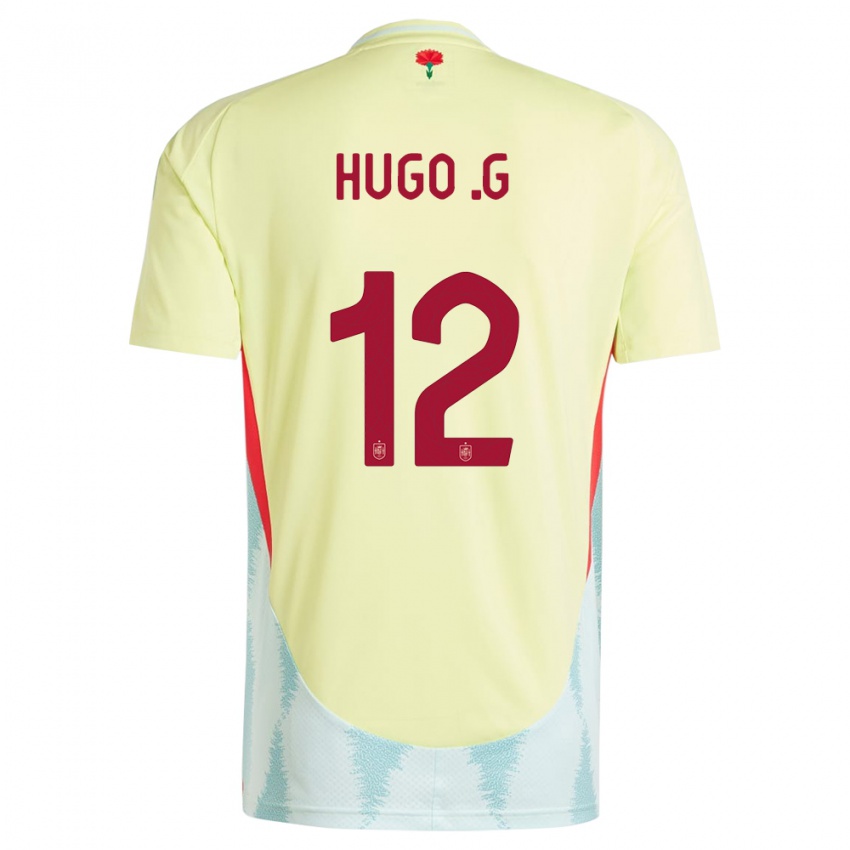 Naisten Espanja Hugo Guillamon #12 Keltainen Vieraspaita 24-26 Lyhythihainen Paita T-Paita
