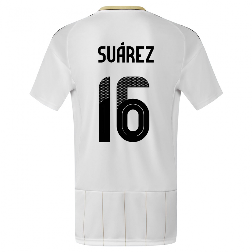 Naisten Costa Rica Aaron Suarez #16 Valkoinen Vieraspaita 24-26 Lyhythihainen Paita T-Paita
