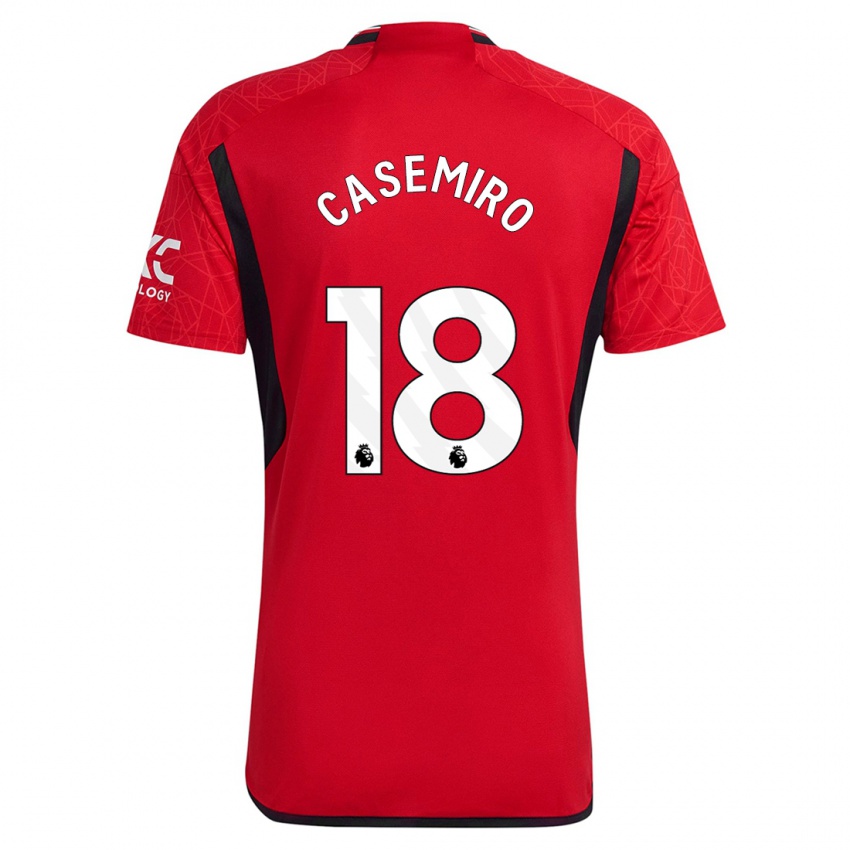 Lapset Casemiro #18 Punainen Kotipaita 2023/24 Lyhythihainen Paita T-Paita