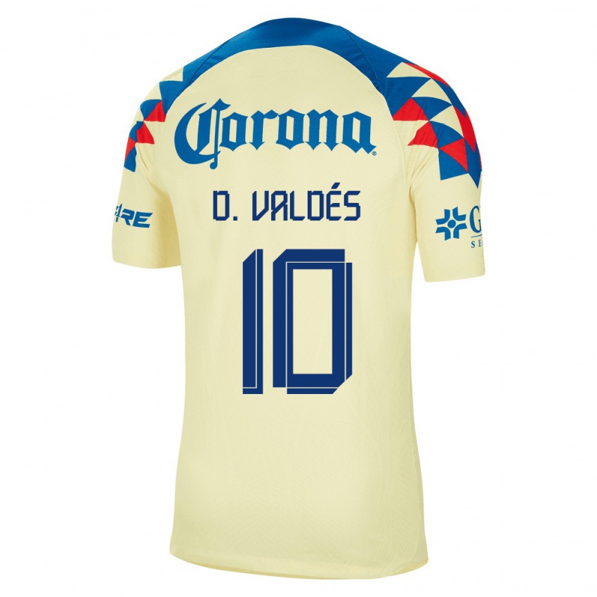 Lapset Diego Valdés #10 Keltainen Kotipaita 2023/24 Lyhythihainen Paita T-Paita