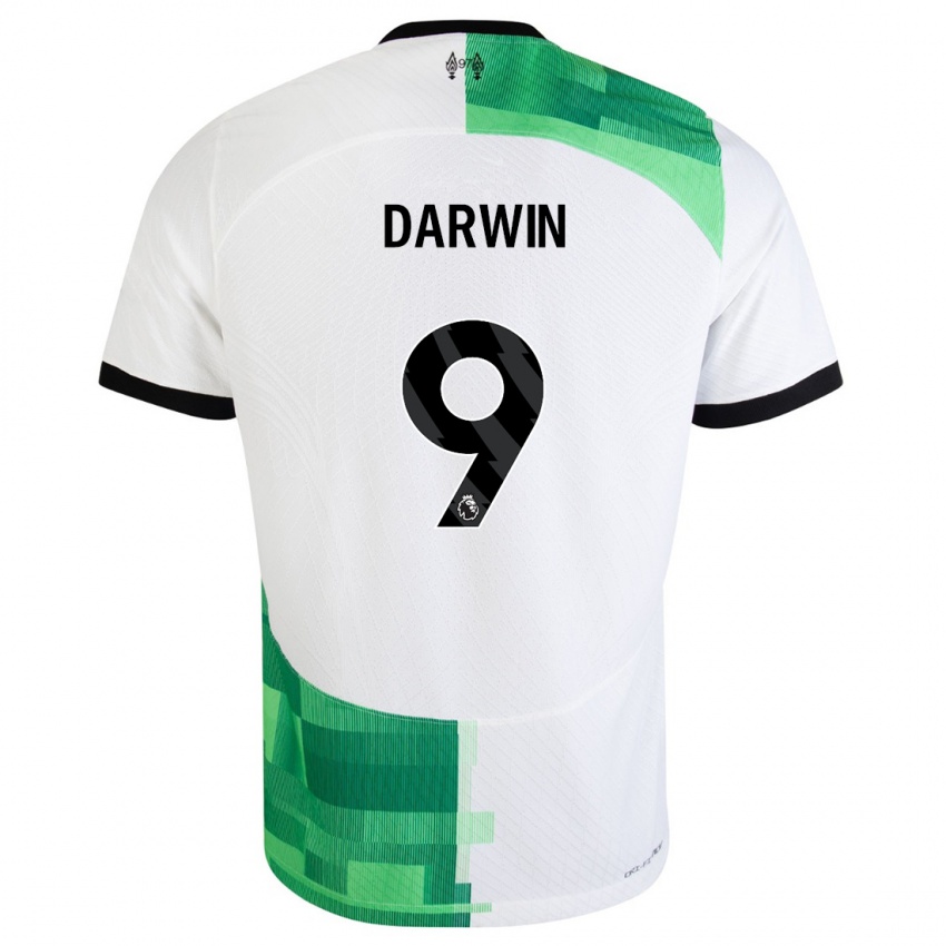 Lapset Darwin Nunez #9 Valkoinen Vihreä Vieraspaita 2023/24 Lyhythihainen Paita T-Paita