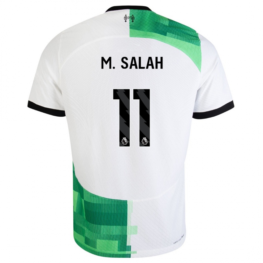 Lapset Mohamed Salah #11 Valkoinen Vihreä Vieraspaita 2023/24 Lyhythihainen Paita T-Paita