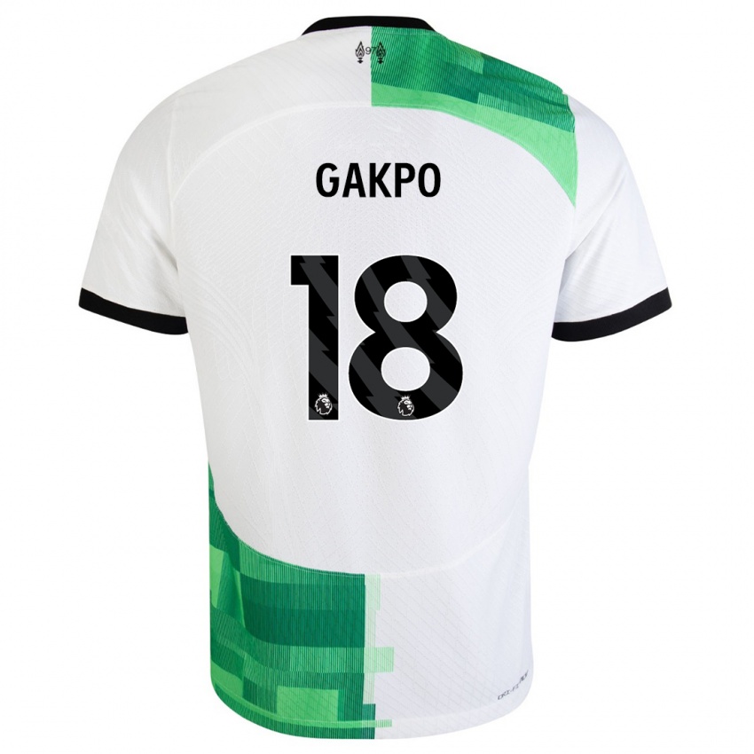 Lapset Cody Gakpo #18 Valkoinen Vihreä Vieraspaita 2023/24 Lyhythihainen Paita T-Paita
