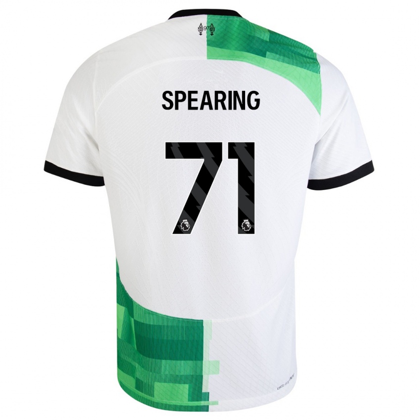 Lapset Jay Spearing #71 Valkoinen Vihreä Vieraspaita 2023/24 Lyhythihainen Paita T-Paita