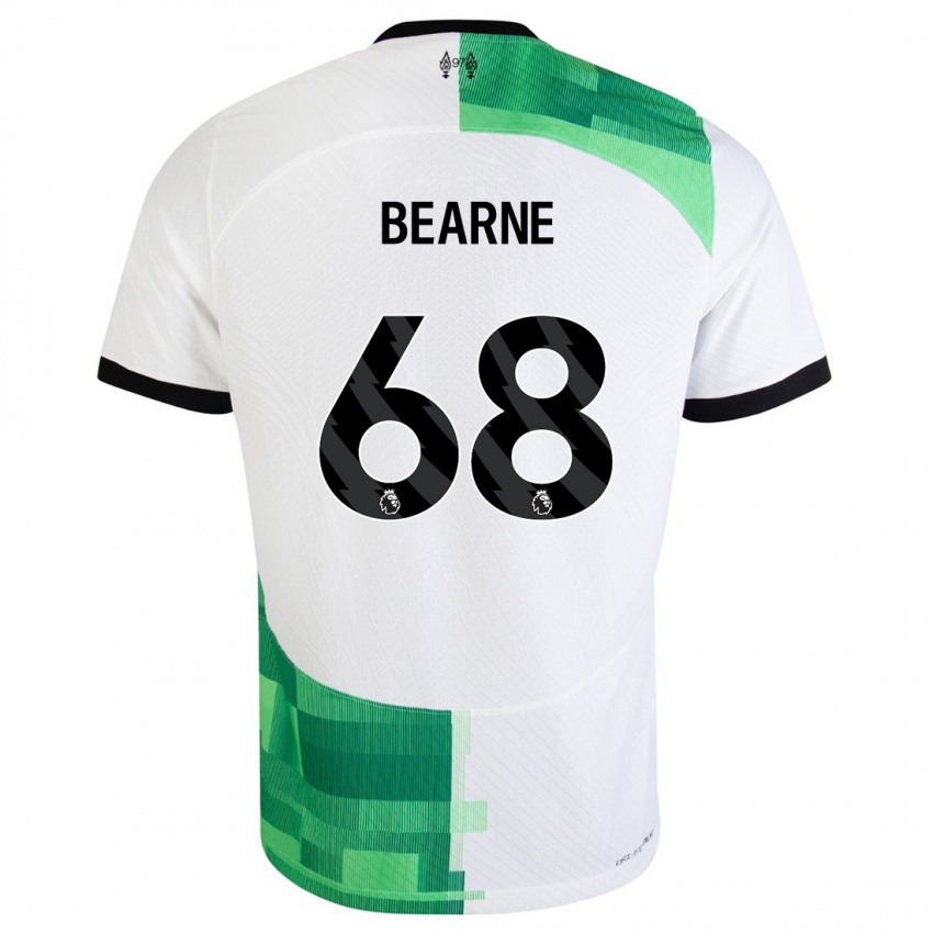 Lapset Jack Bearne #68 Valkoinen Vihreä Vieraspaita 2023/24 Lyhythihainen Paita T-Paita