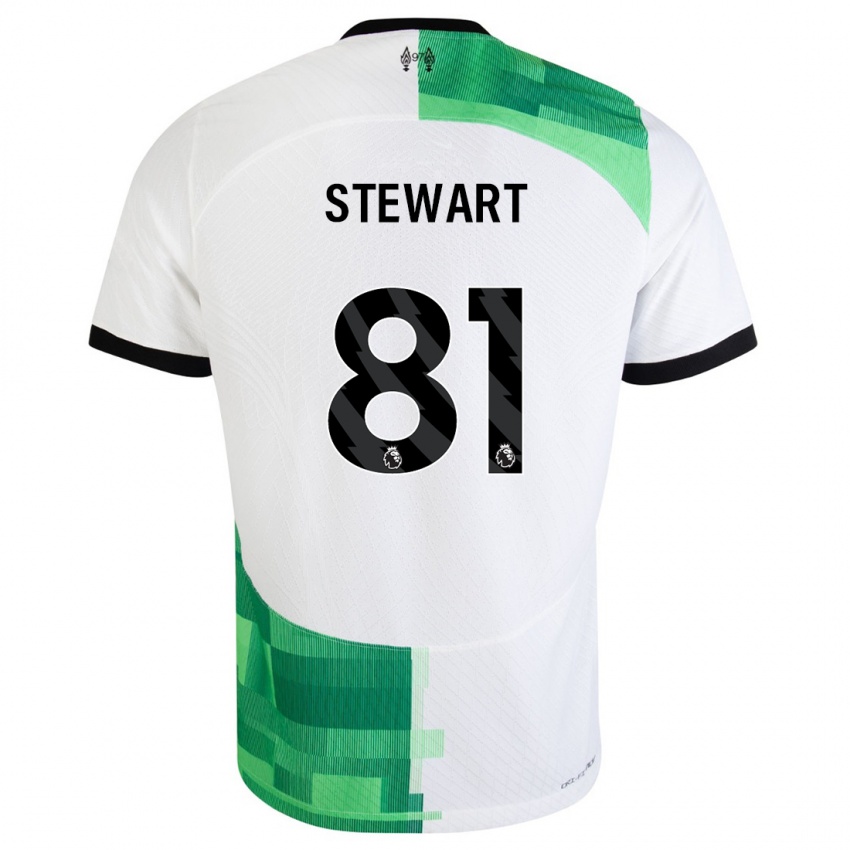 Lapset Layton Stewart #81 Valkoinen Vihreä Vieraspaita 2023/24 Lyhythihainen Paita T-Paita