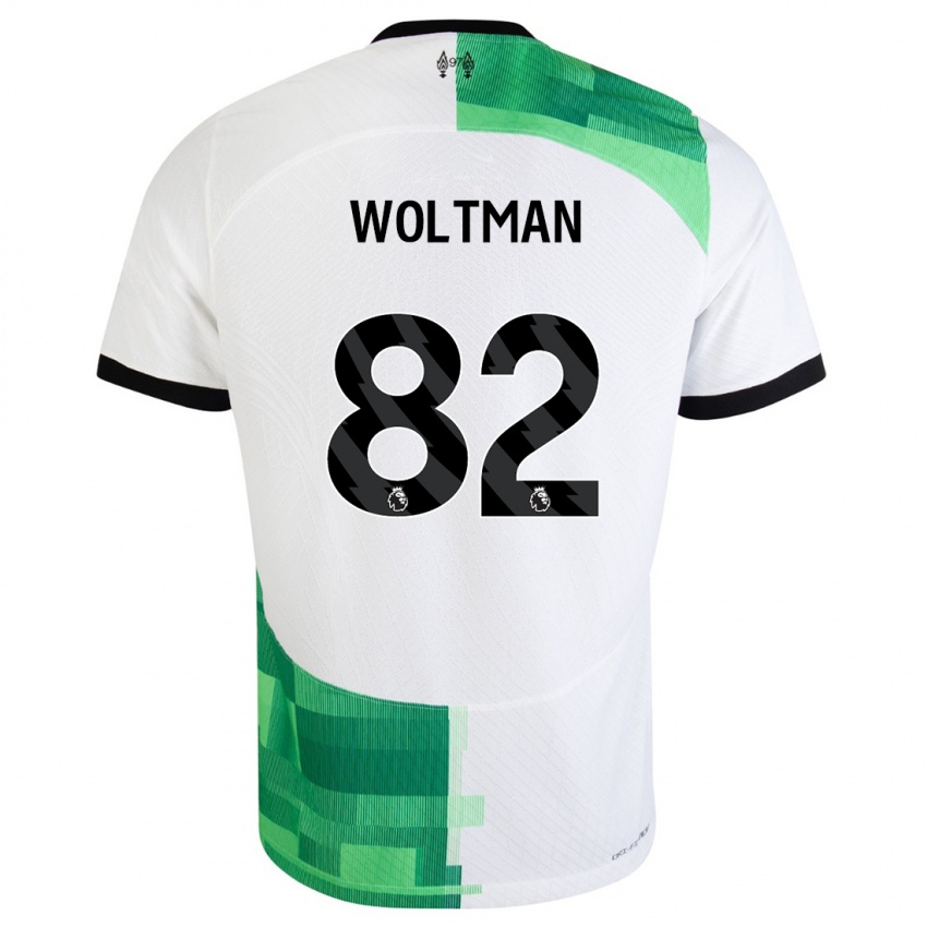 Lapset Max Woltman #82 Valkoinen Vihreä Vieraspaita 2023/24 Lyhythihainen Paita T-Paita