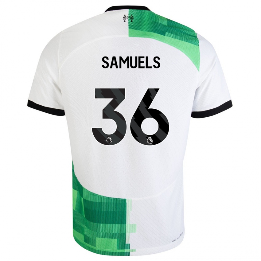 Lapset Kerron Samuels #36 Valkoinen Vihreä Vieraspaita 2023/24 Lyhythihainen Paita T-Paita