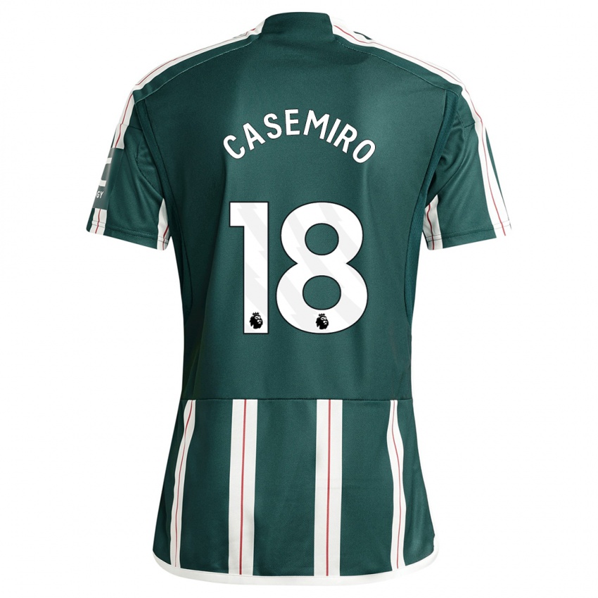 Lapset Casemiro #18 Tummanvihreä Vieraspaita 2023/24 Lyhythihainen Paita T-Paita