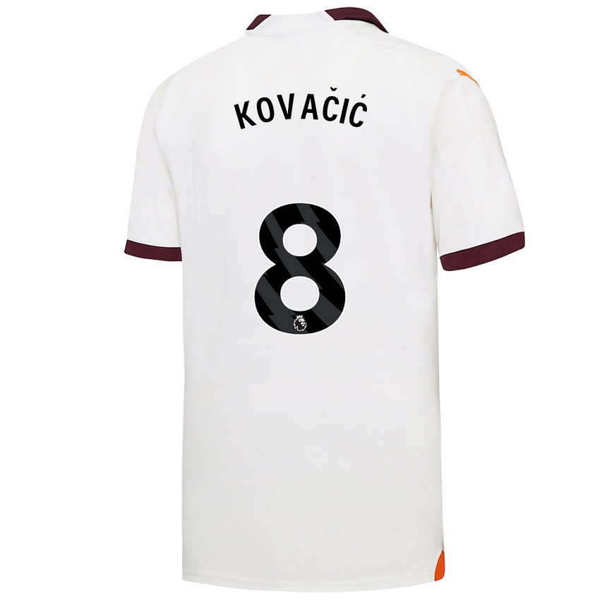 Lapset Mateo Kovacic #8 Valkoinen Vieraspaita 2023/24 Lyhythihainen Paita T-Paita