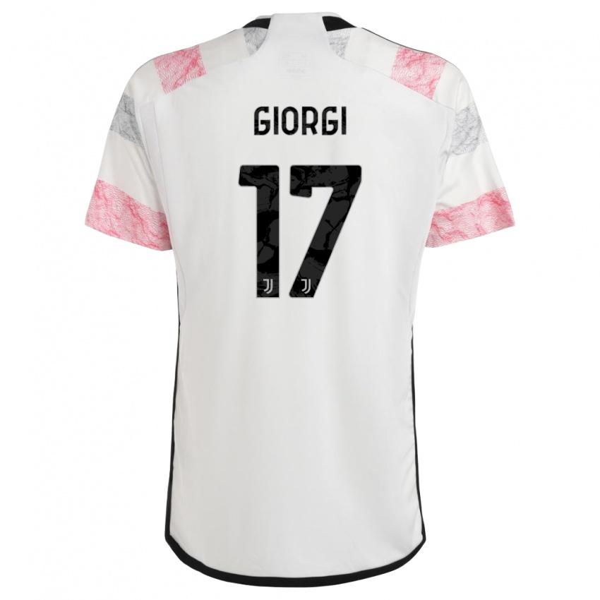 Lapset Lorenzo Giorgi #17 Valkoinen Pinkki Vieraspaita 2023/24 Lyhythihainen Paita T-Paita