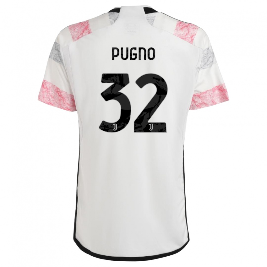 Lapset Diego Pugno #32 Valkoinen Pinkki Vieraspaita 2023/24 Lyhythihainen Paita T-Paita