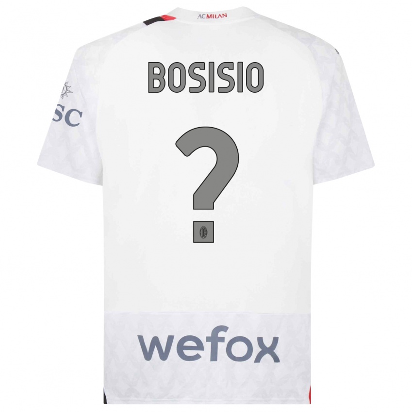 Lapset Josue Bosisio #0 Valkoinen Vieraspaita 2023/24 Lyhythihainen Paita T-Paita