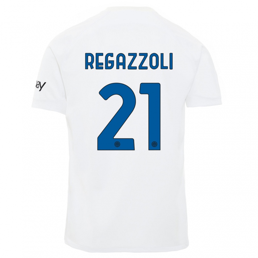 Lapset Alice Regazzoli #21 Valkoinen Vieraspaita 2023/24 Lyhythihainen Paita T-Paita