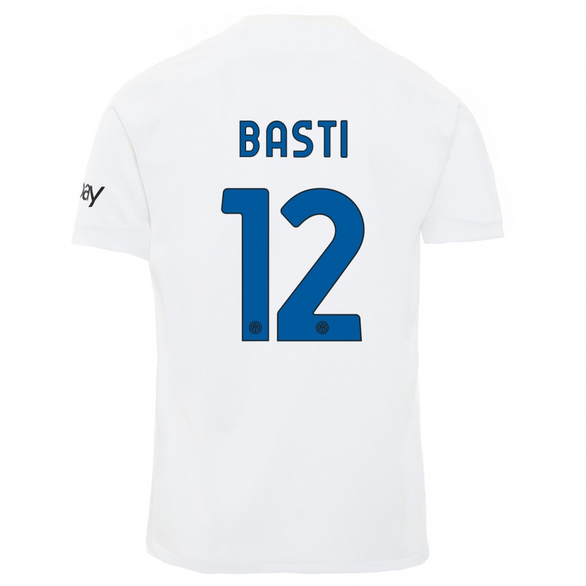 Lapset Matteo Basti #12 Valkoinen Vieraspaita 2023/24 Lyhythihainen Paita T-Paita