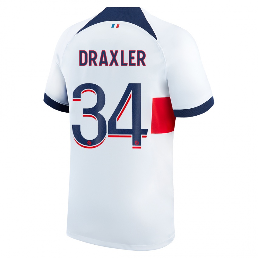 Lapset Julian Draxler #34 Valkoinen Vieraspaita 2023/24 Lyhythihainen Paita T-Paita
