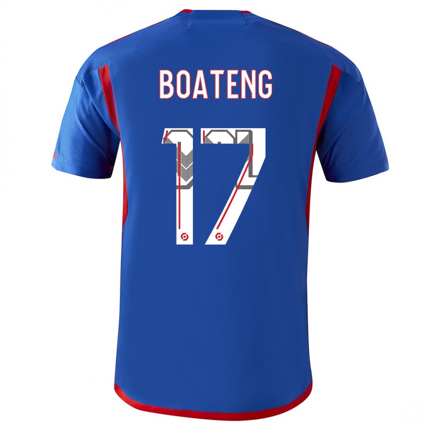 Lapset Jerome Boateng #17 Sininen Punainen Vieraspaita 2023/24 Lyhythihainen Paita T-Paita