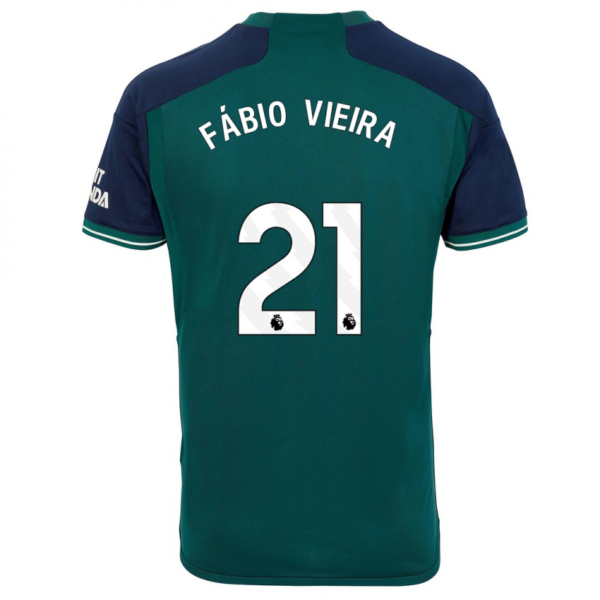 Lapset Fabio Vieira #21 Vihreä Kolmas Sarja 2023/24 Lyhythihainen Paita T-Paita