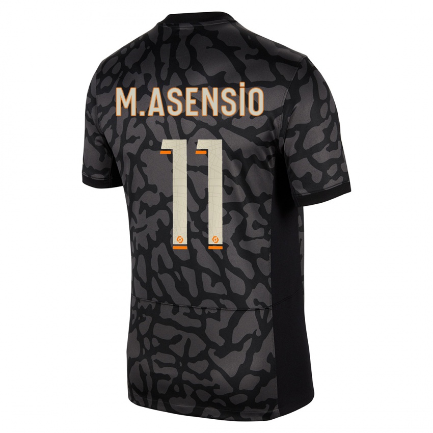 Lapset Marco Asensio #11 Musta Kolmas Sarja 2023/24 Lyhythihainen Paita T-Paita
