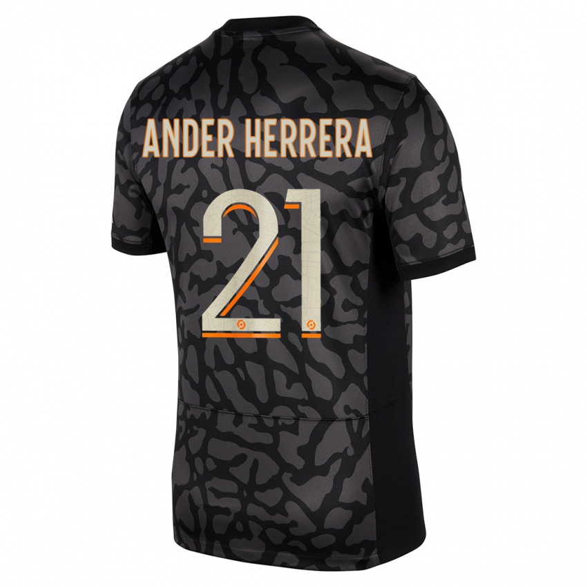 Lapset Ander Herrera #21 Musta Kolmas Sarja 2023/24 Lyhythihainen Paita T-Paita