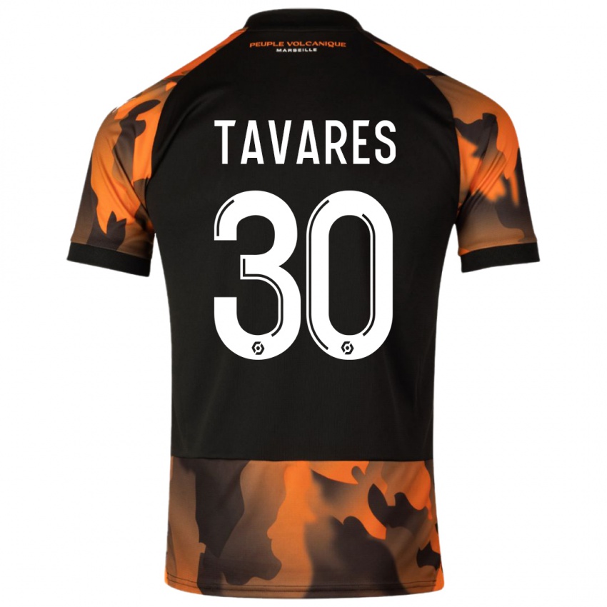 Lapset Nuno Tavares #30 Musta Oranssi Kolmas Sarja 2023/24 Lyhythihainen Paita T-Paita